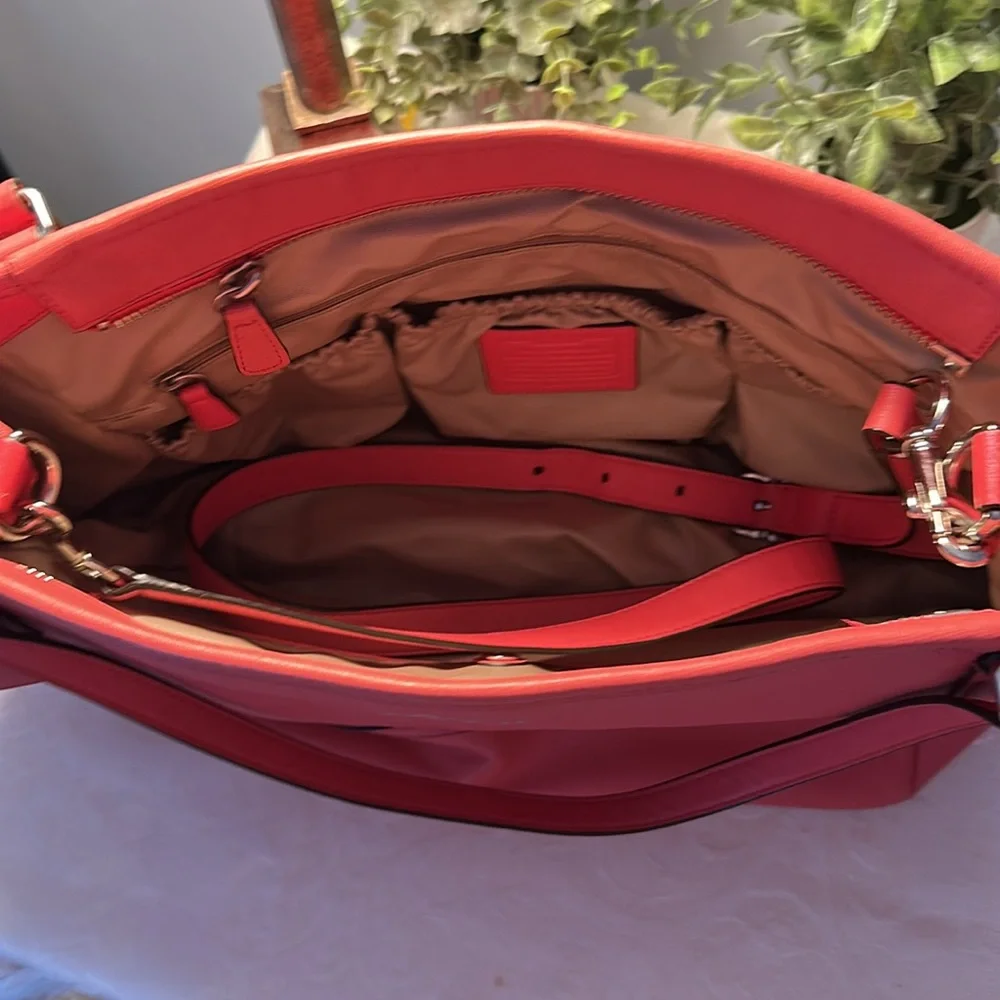 Coach Legacy Large‎ Coral Leather Crossbody for Work, Travel or Baby Bag 26353